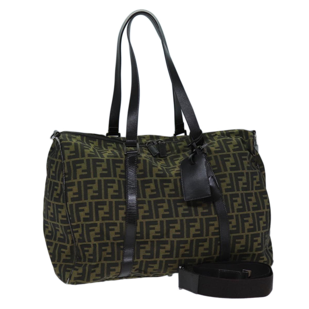 FENDI Zucca Canvas Boston Bag 2way Brown72698