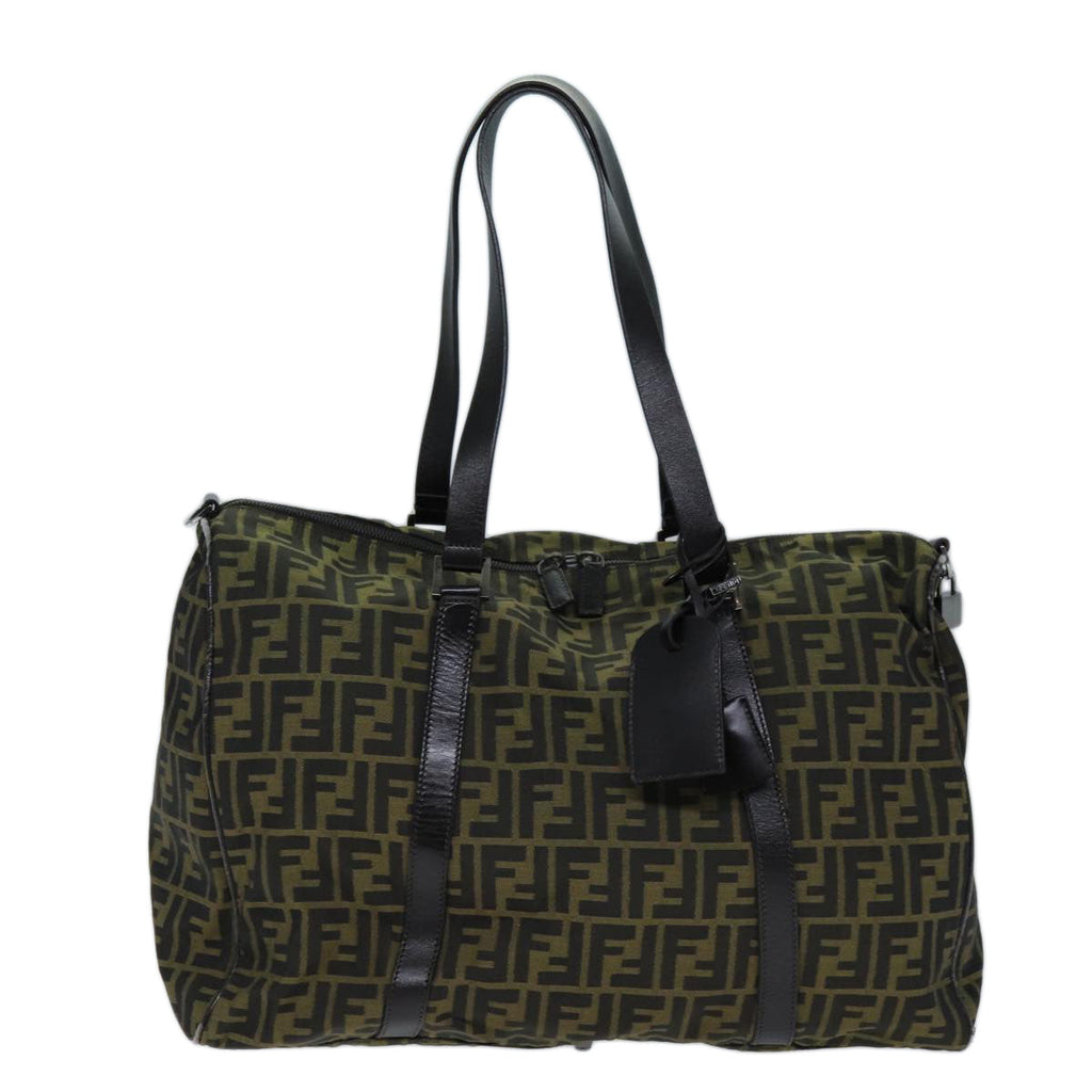 FENDI Zucca Canvas Boston Bag 2way Brown72698