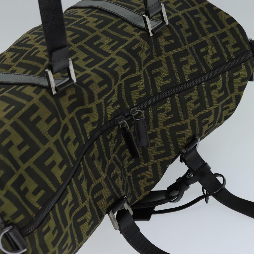 FENDI Zucca Canvas Boston Bag 2way Brown72698