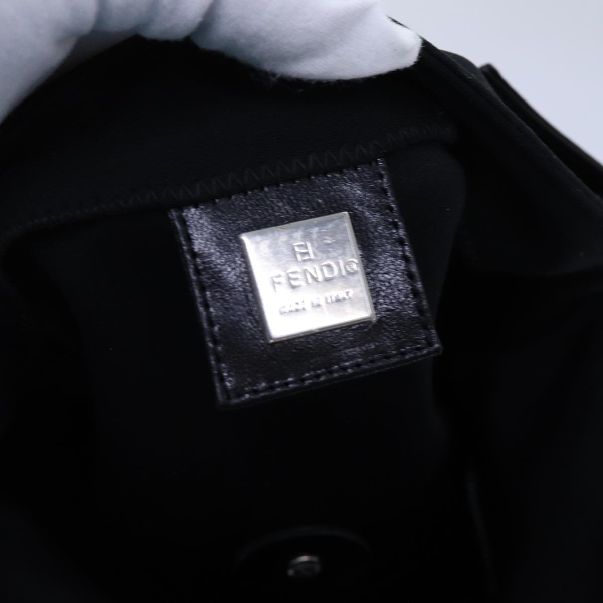 FENDI Mamma Baguette Shoulder Bag Nylon Black72742