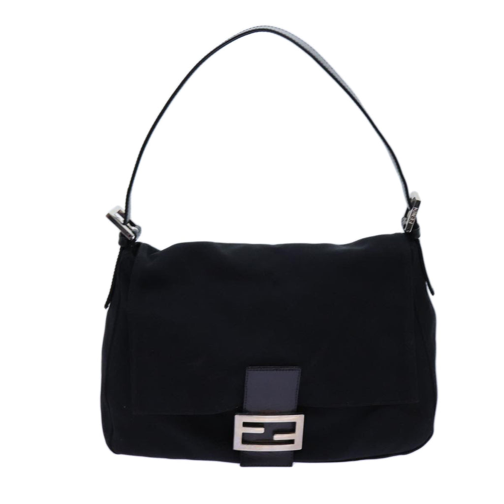 FENDI Mamma Baguette Shoulder Bag Nylon Black72742