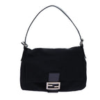 FENDI Mamma Baguette Shoulder Bag Nylon Black72742