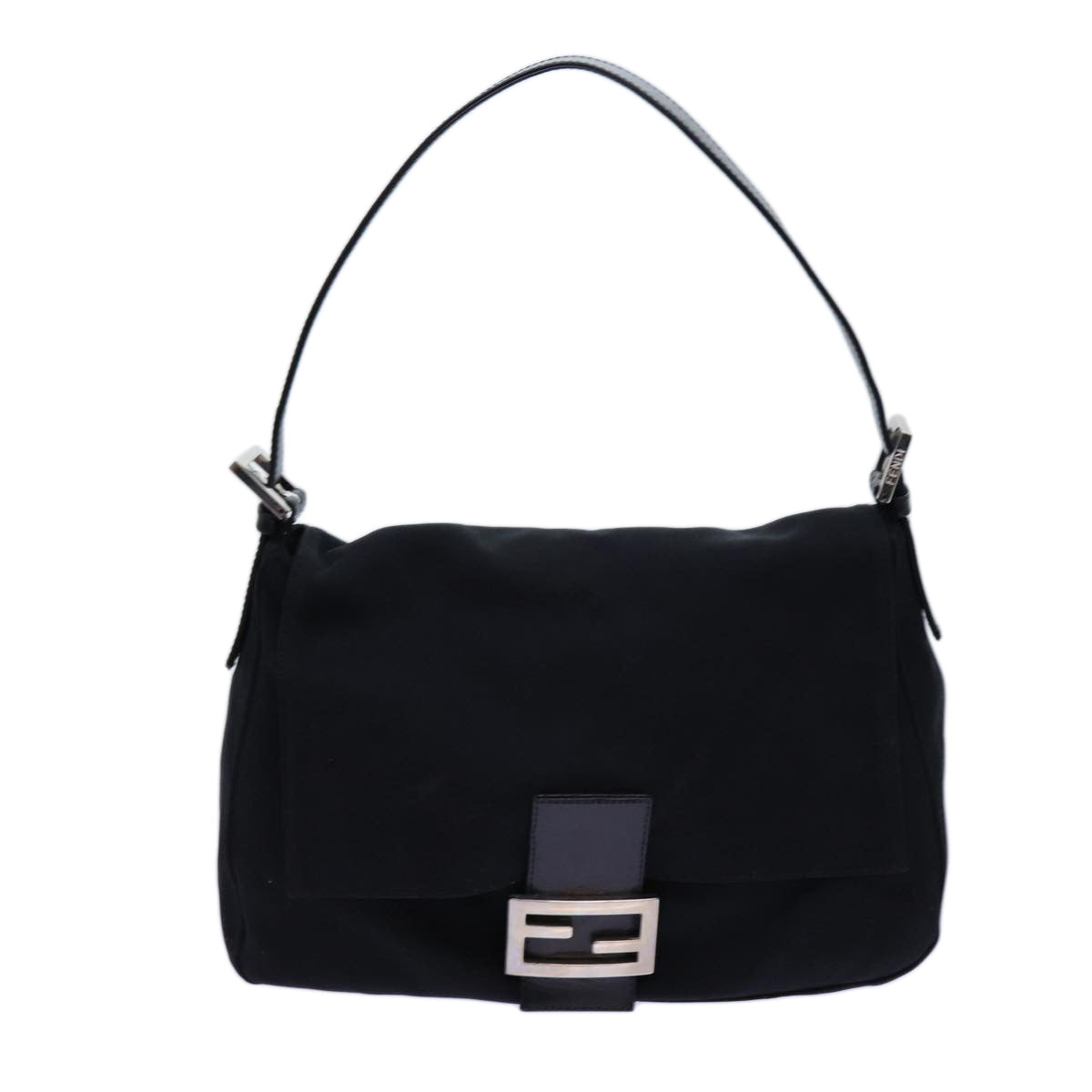 FENDI Mamma Baguette Shoulder Bag Nylon Black72742