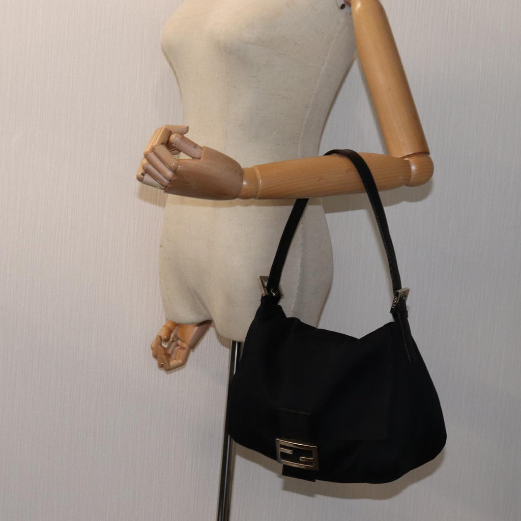 FENDI Mamma Baguette Shoulder Bag Nylon Black72742