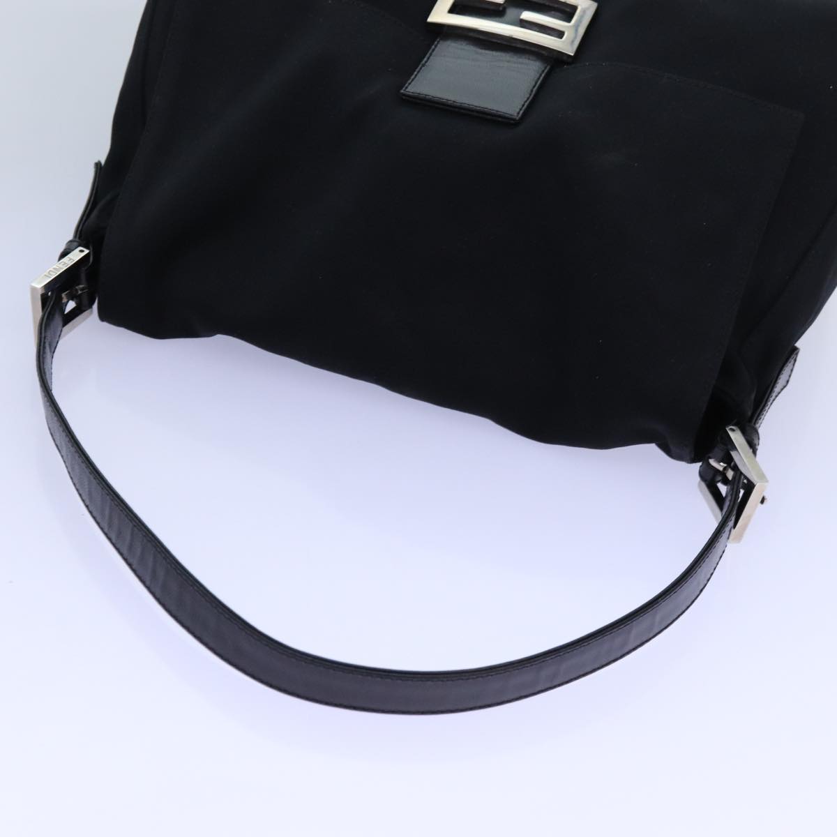 FENDI Mamma Baguette Shoulder Bag Nylon Black72742