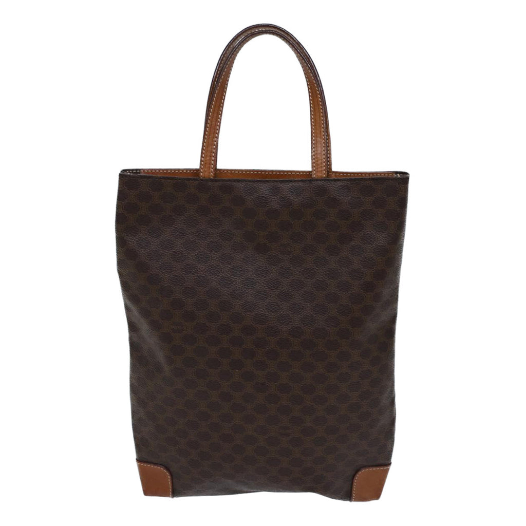 CELINE Macadam Canvas Hand Bag PVC Brown Auth 72761