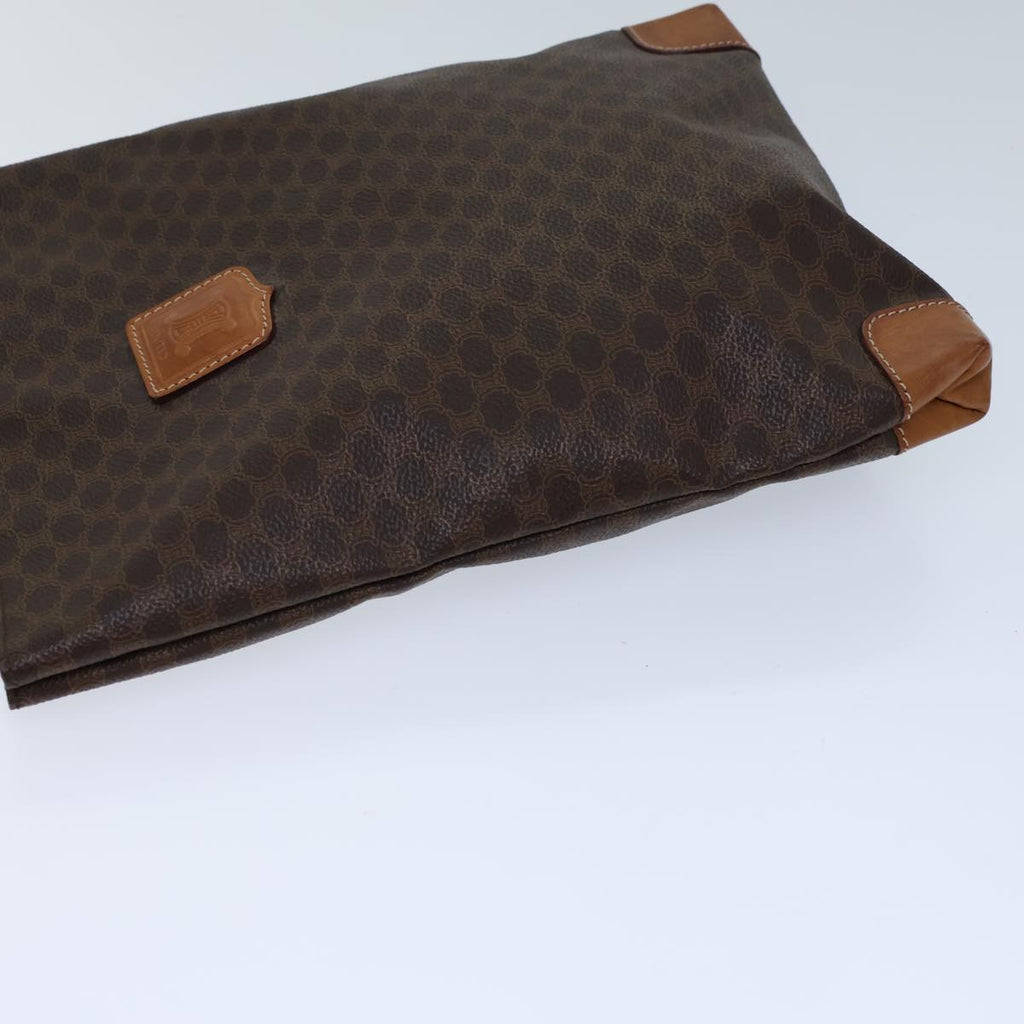 CELINE Macadam Canvas Hand Bag PVC Brown Auth 72761