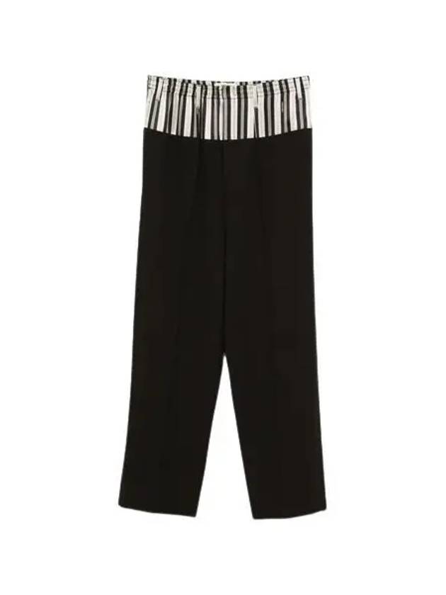 Fendi Wool Layered Wide Pants Black