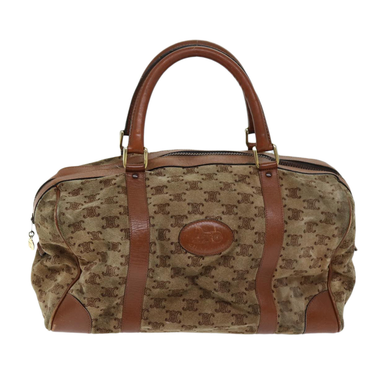 CELINE Macadam Canvas Boston Bag Beige  72834