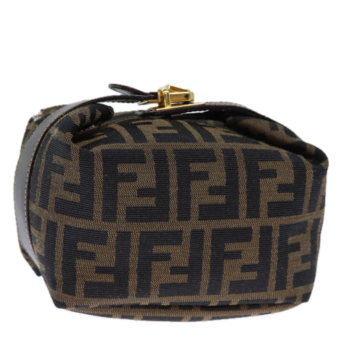 FENDI Zucca Canvas Hand Bag Brown Black72861