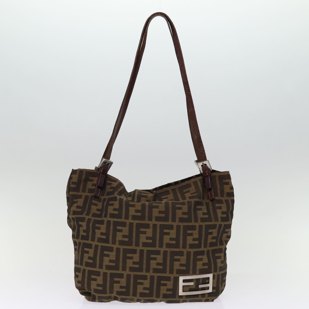 FENDI Zucca Canvas Hand Bag 2Set Black Brown72894