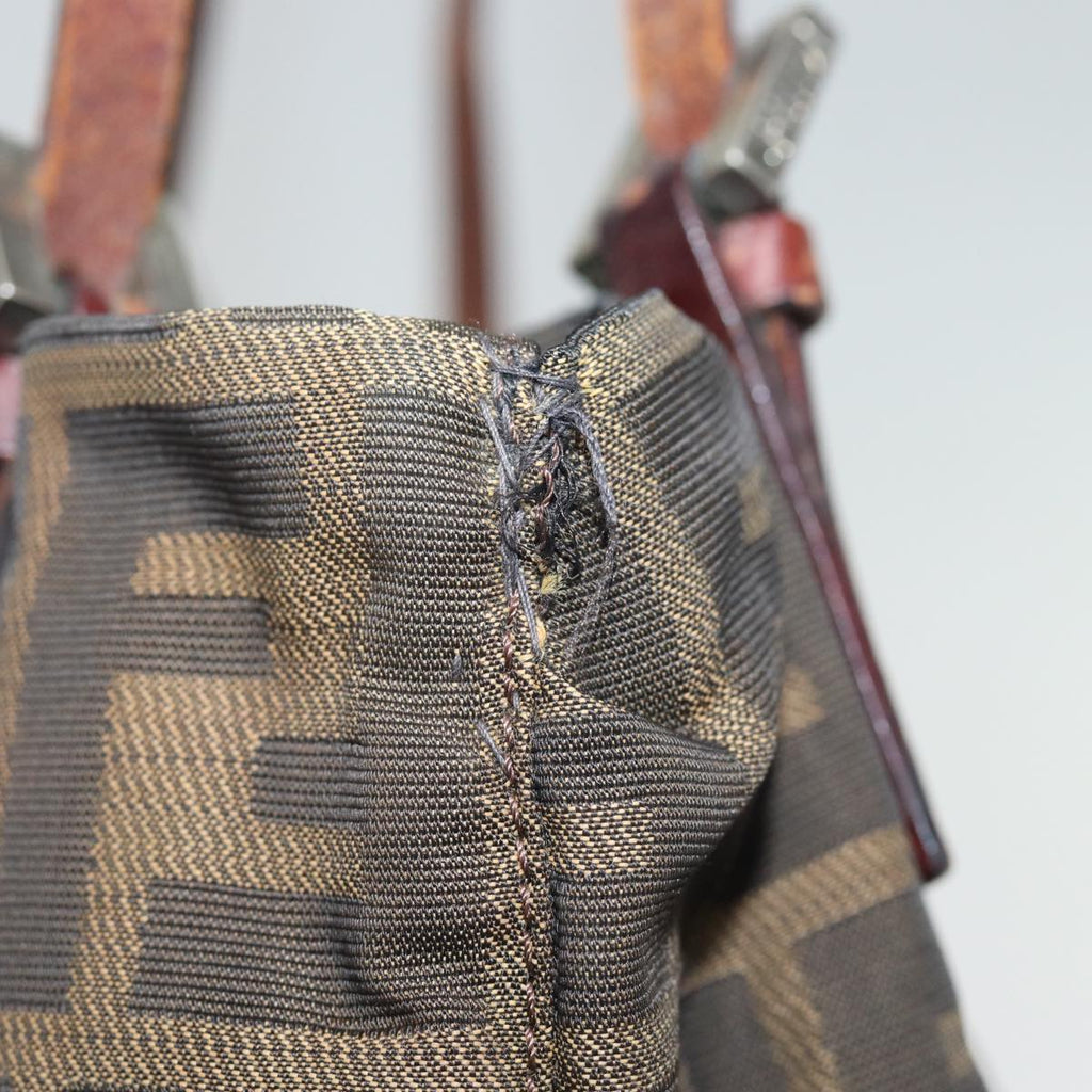 FENDI Zucca Canvas Hand Bag 2Set Black Brown72894