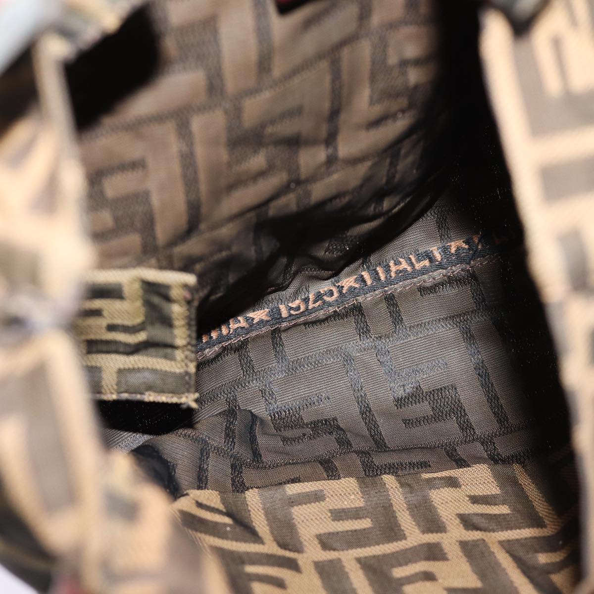 FENDI Zucca Canvas Hand Bag 2Set Black Brown72894