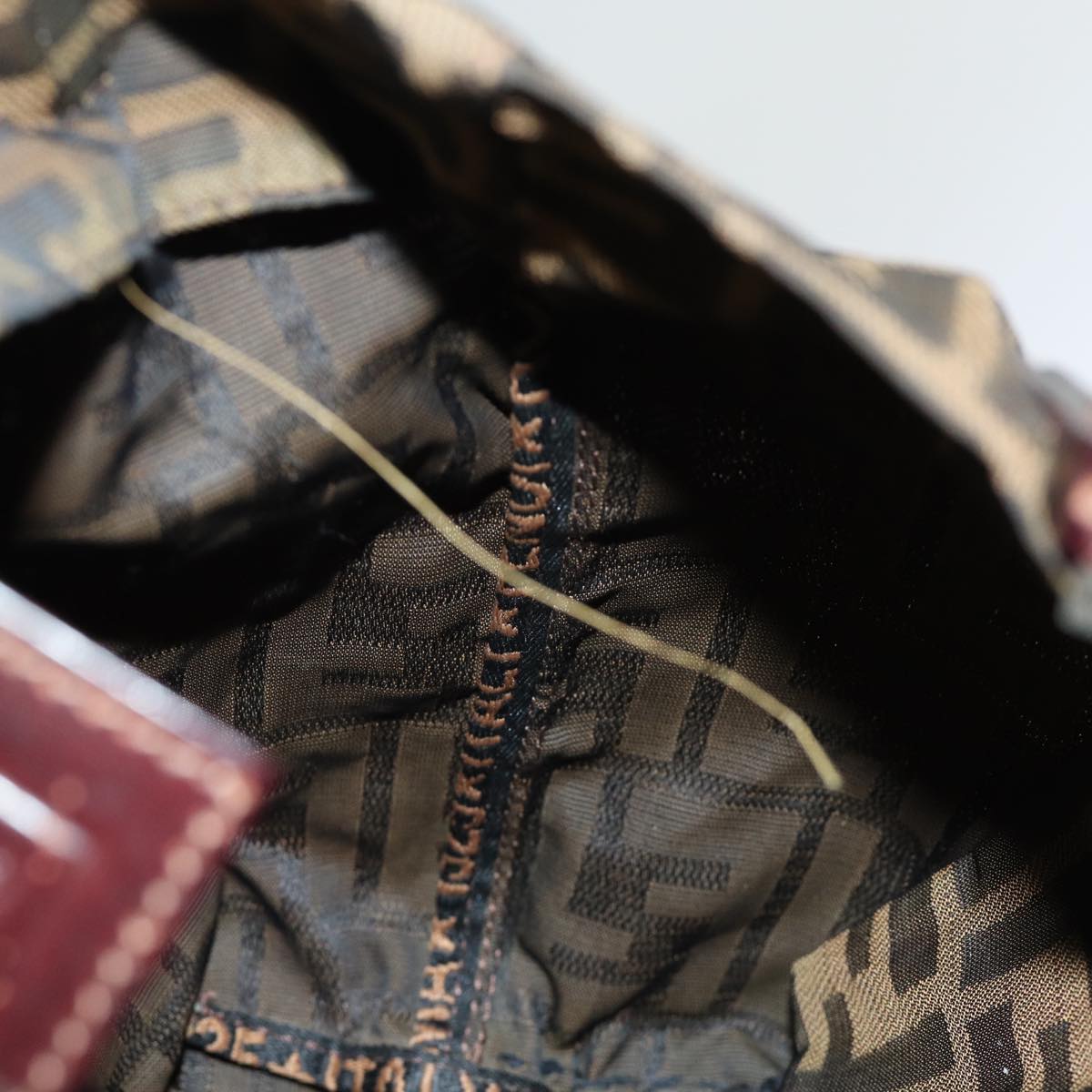 FENDI Zucca Canvas Hand Bag 2Set Black Brown72894