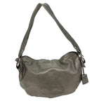CELINE Shoulder Bag Leather Silver  72958