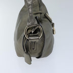 CELINE Shoulder Bag Leather Silver  72958