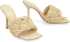 BOTTEGA VENETA Lido Raffia Flat Sandals for Women