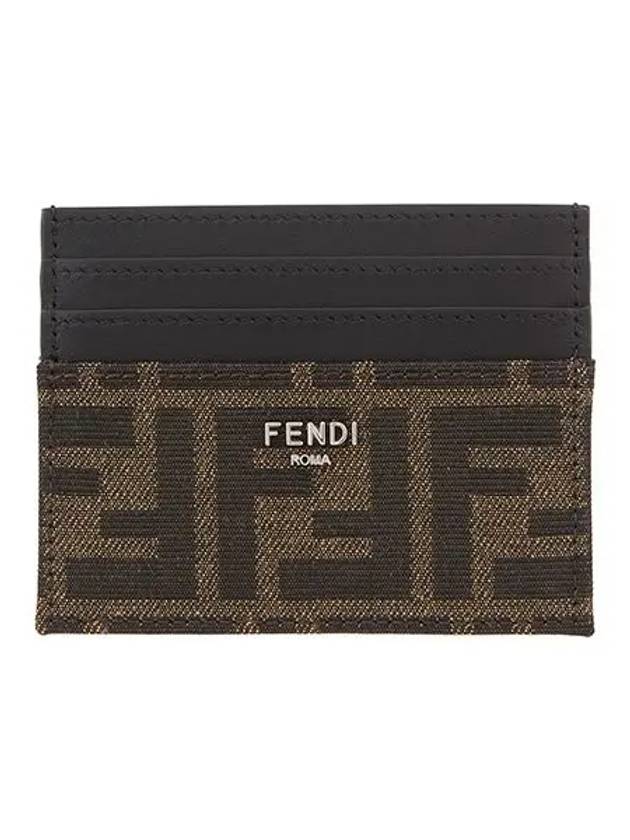Fendi FF Logo Card Wallet Brown