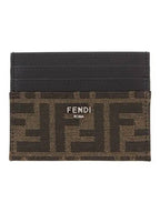 Fendi FF Logo Card Wallet Brown