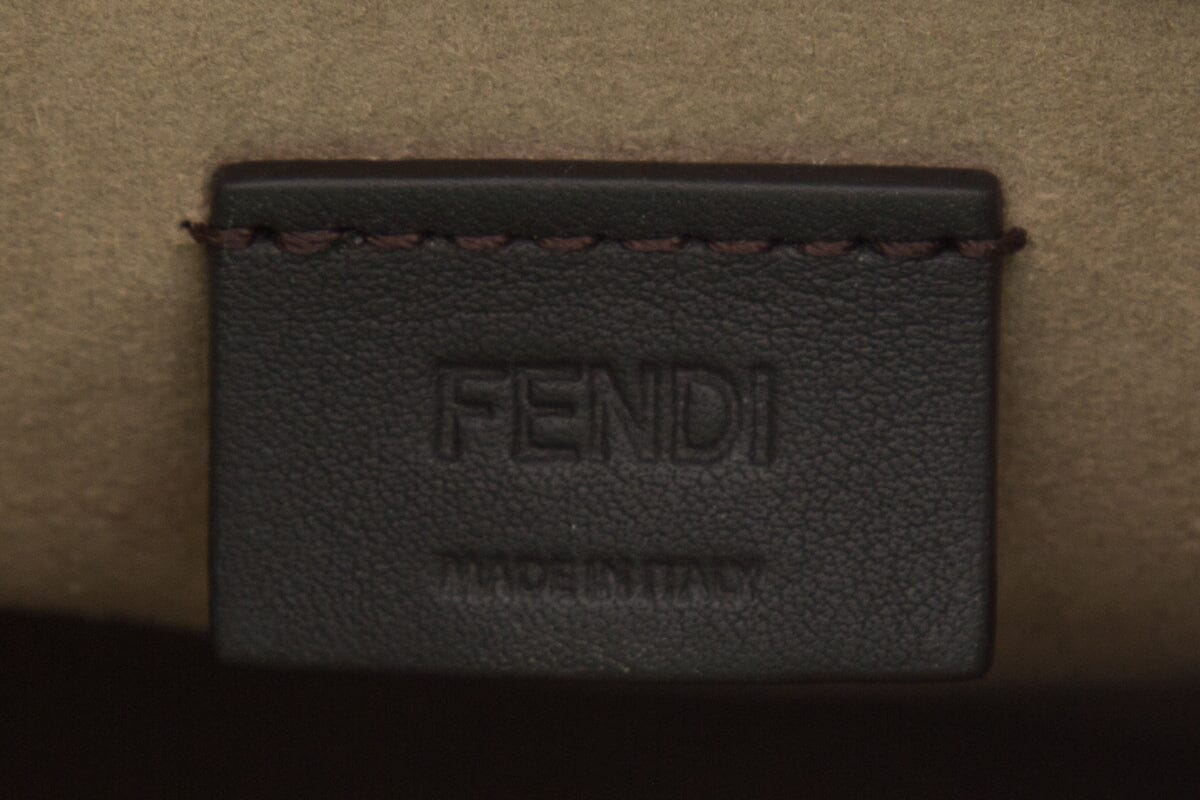 Fendi Green Logo Embossed Sunshine Shopper Handbag