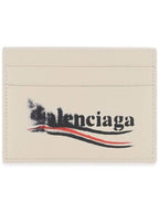 Balenciaga Wave Logo Card Wallet Ivory