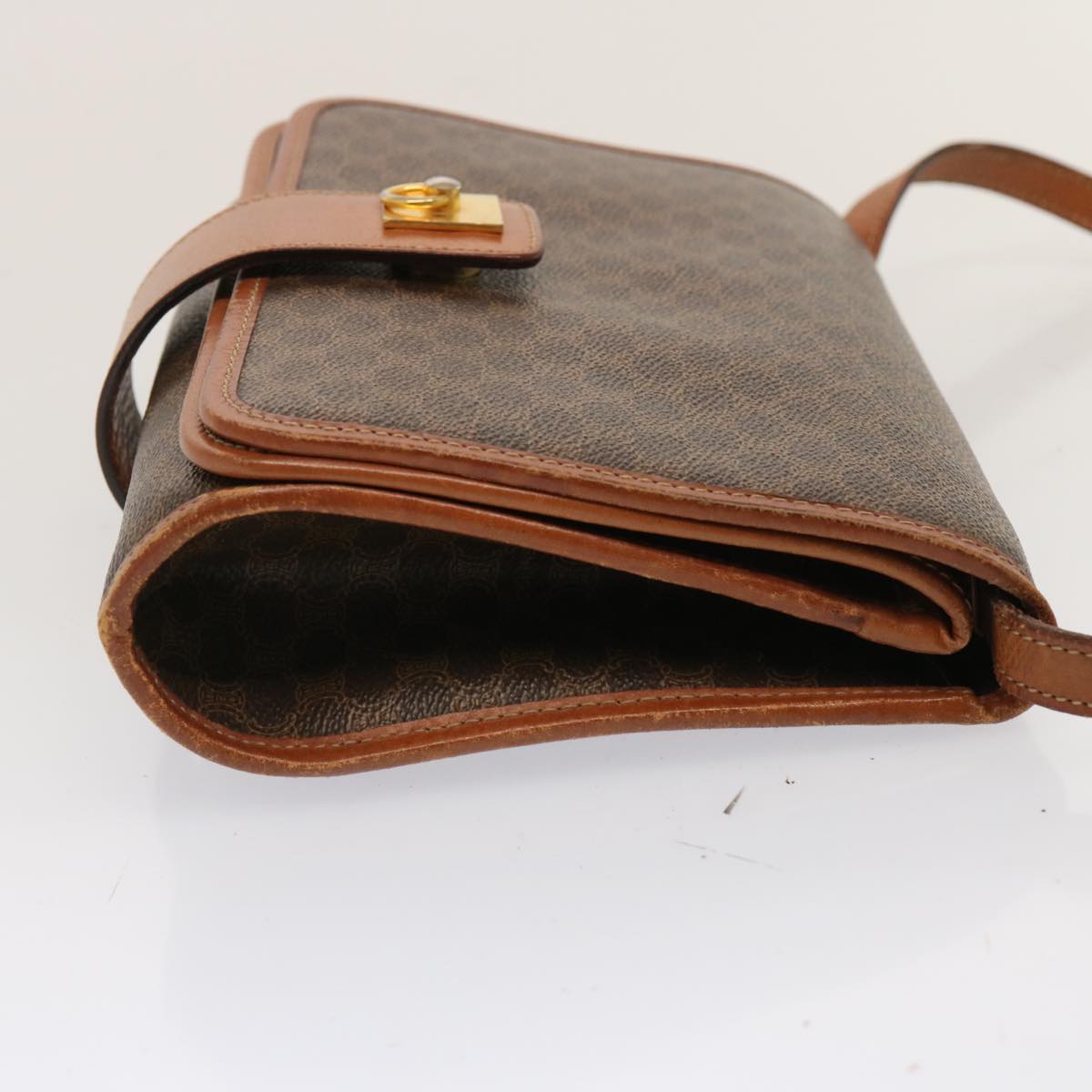 CELINE Macadam Canvas Shoulder Bag PVC Brown Auth 73007