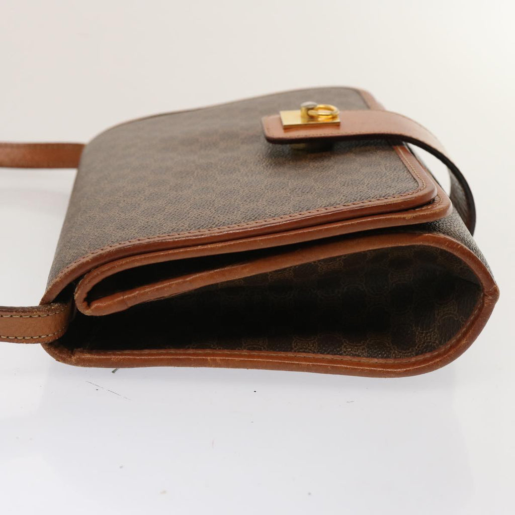 CELINE Macadam Canvas Shoulder Bag PVC Brown Auth 73007
