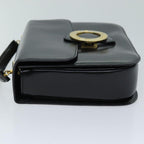 CELINE Hand Bag Leather 2way Black Auth 73008