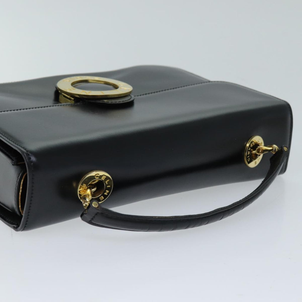 CELINE Hand Bag Leather 2way Black Auth 73008