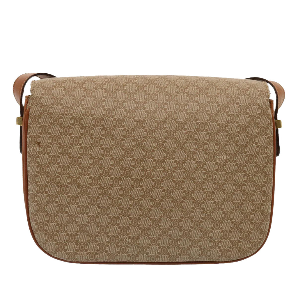 CELINE Macadam Canvas Shoulder Bag Beige  73027