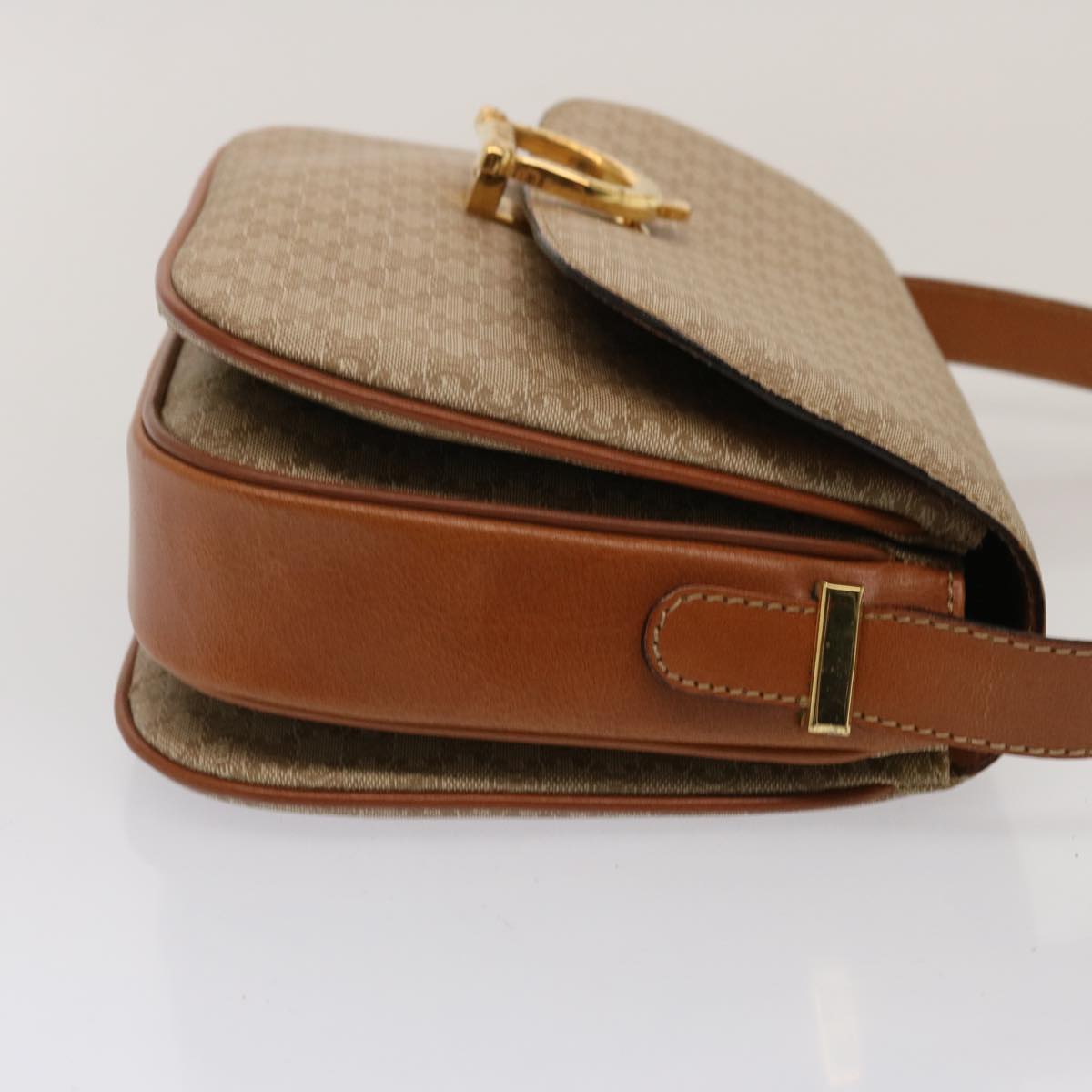 CELINE Macadam Canvas Shoulder Bag Beige  73027