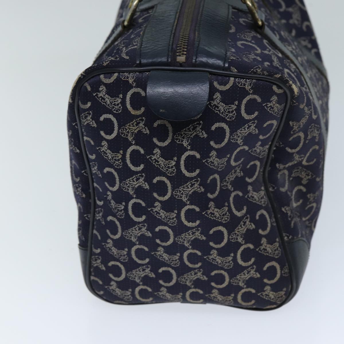 CELINE C Macadam Canvas Hand Bag Navy Auth 73095