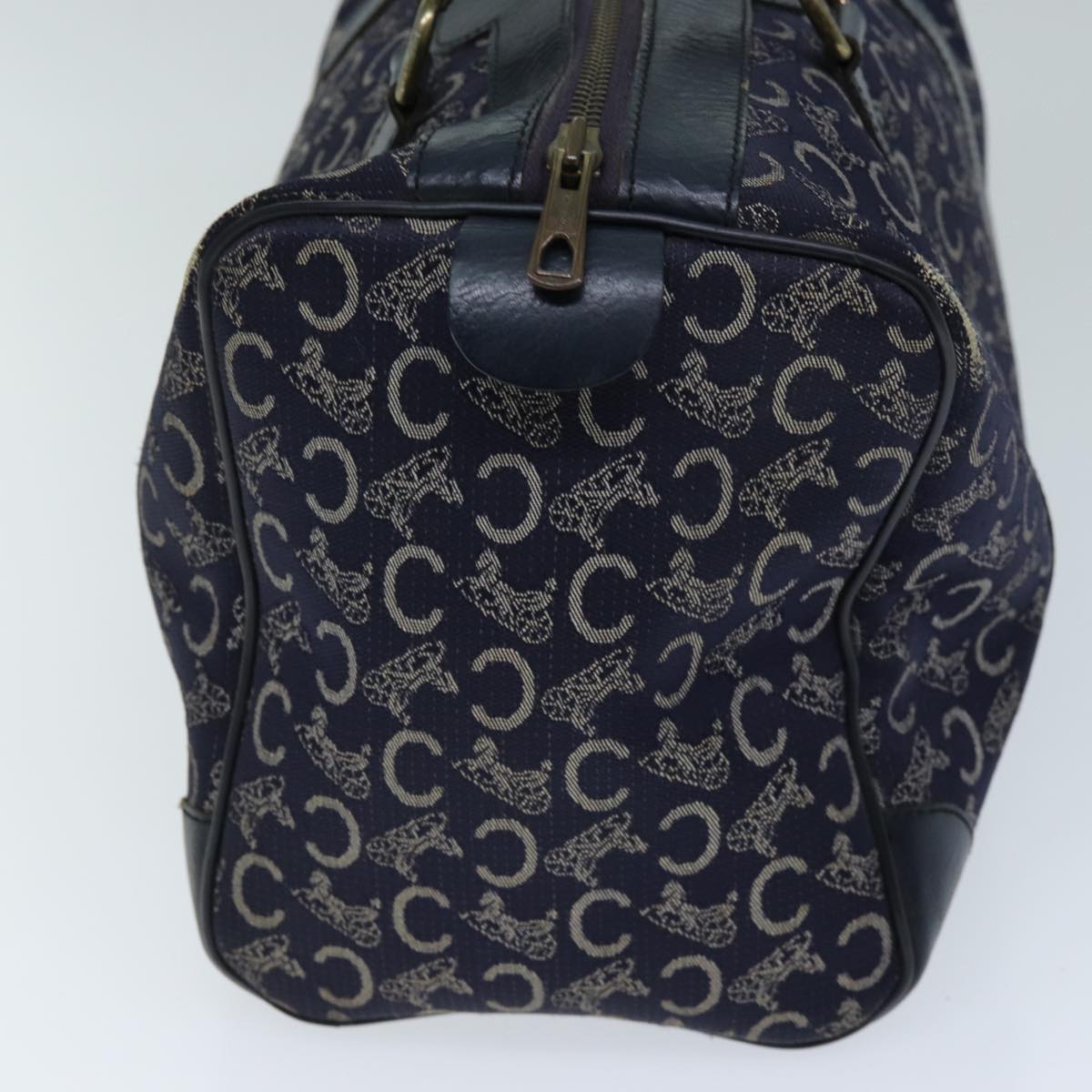 CELINE C Macadam Canvas Hand Bag Navy Auth 73095