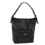 CELINE Macadam Canvas Shoulder Bag PVC Black  73131
