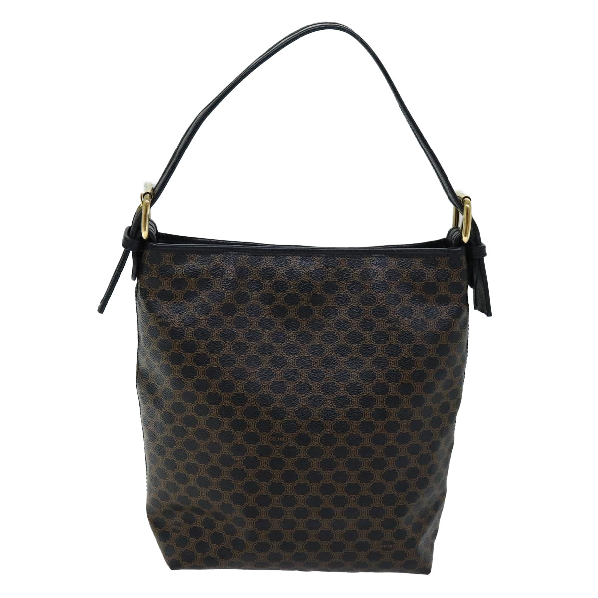 CELINE Macadam Canvas Shoulder Bag PVC Black  73131