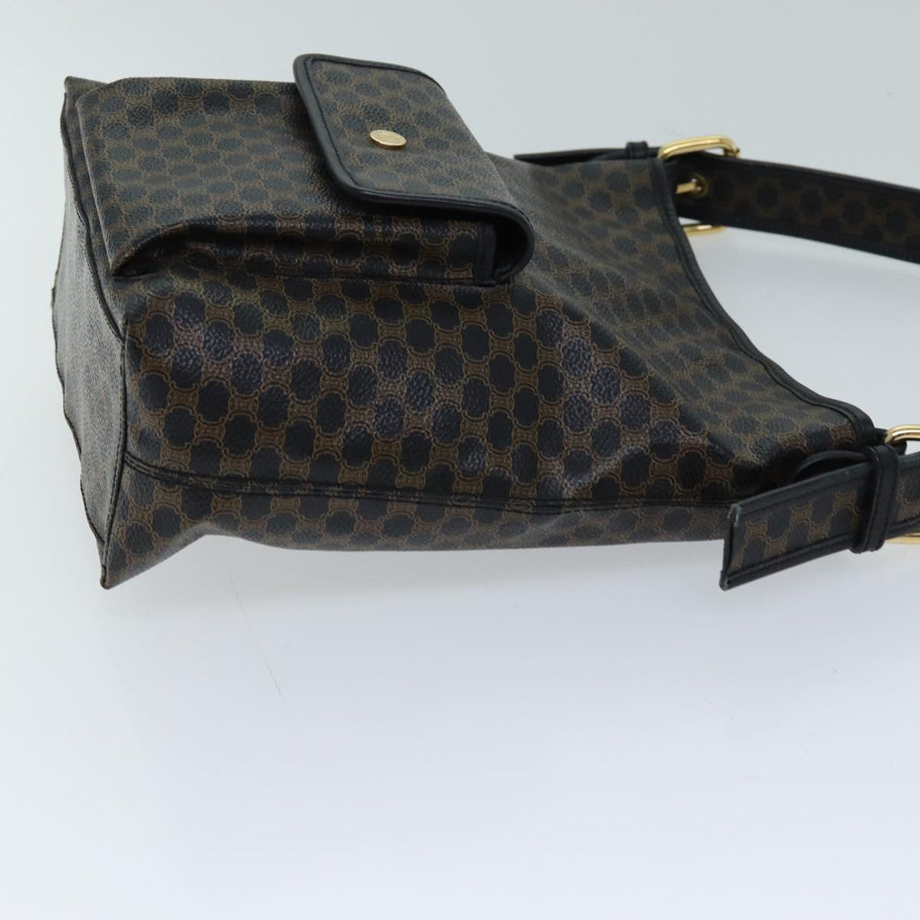 CELINE Macadam Canvas Shoulder Bag PVC Black  73131