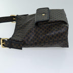 CELINE Macadam Canvas Shoulder Bag PVC Black  73131