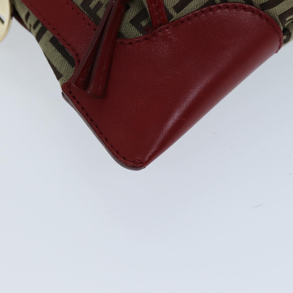 FENDI Zucchino Canvas Shoulder Bag Beige73133