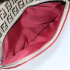 FENDI Zucchino Canvas Shoulder Bag Beige73133