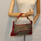 FENDI Zucchino Canvas Shoulder Bag Beige73133