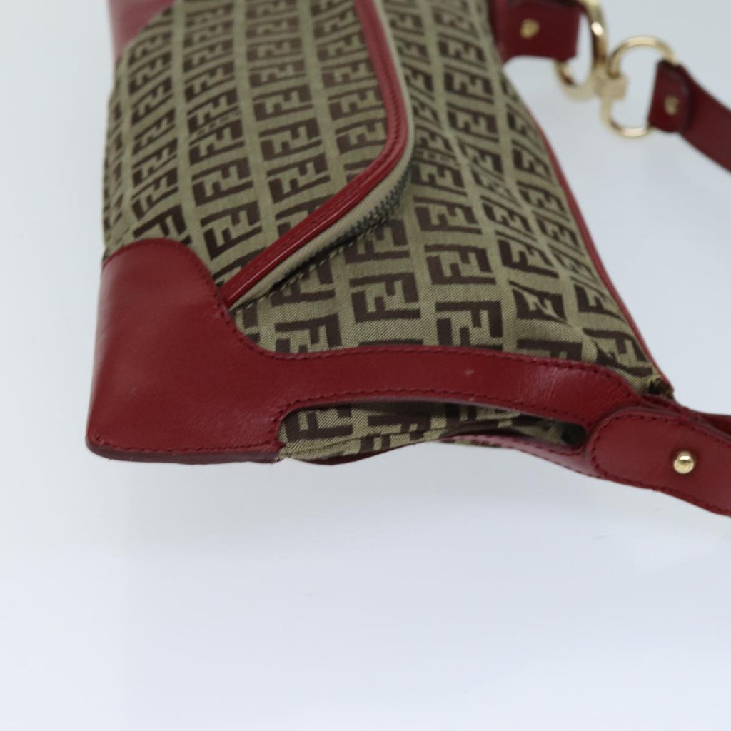 FENDI Zucchino Canvas Shoulder Bag Beige73133