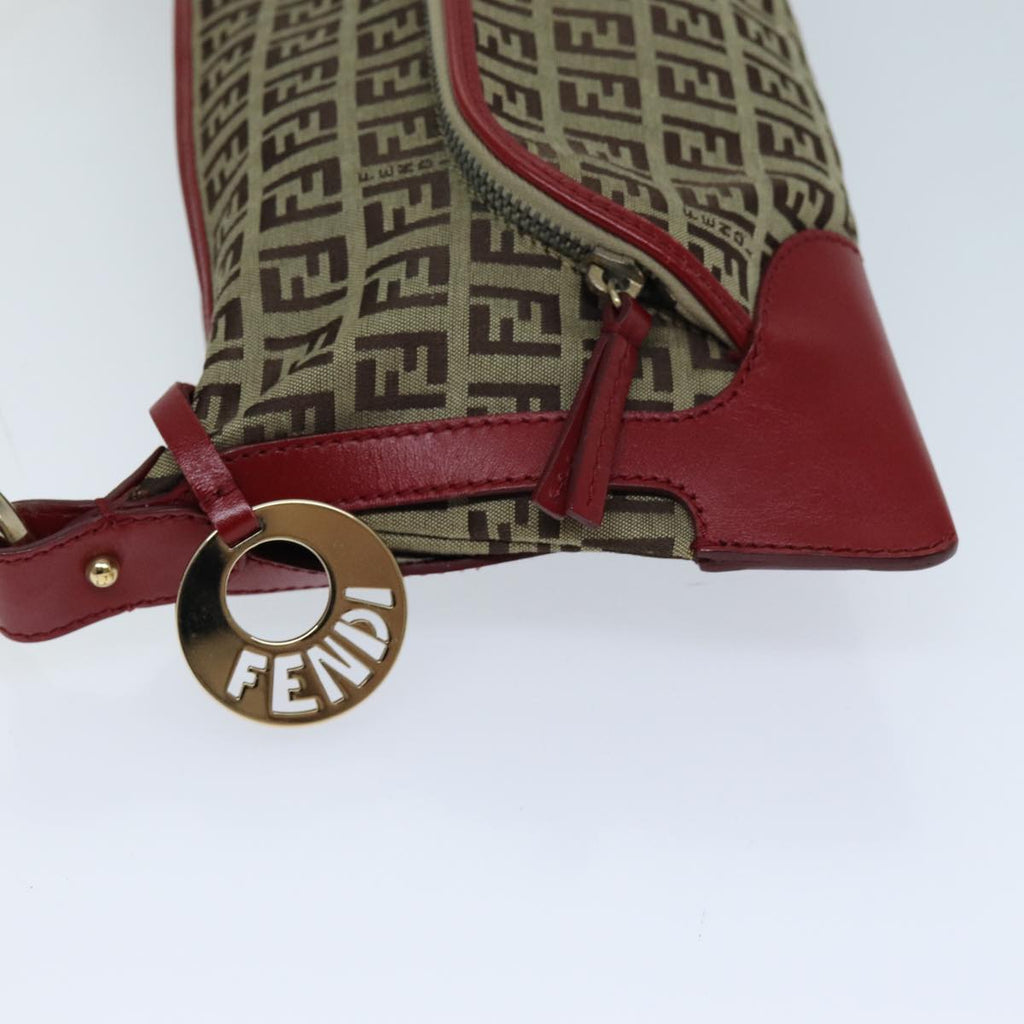 FENDI Zucchino Canvas Shoulder Bag Beige73133