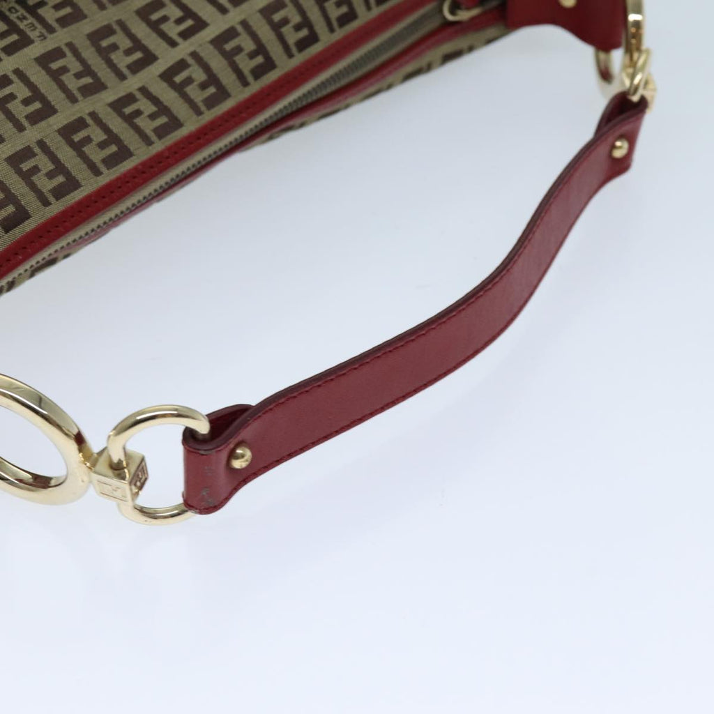 FENDI Zucchino Canvas Shoulder Bag Beige73133