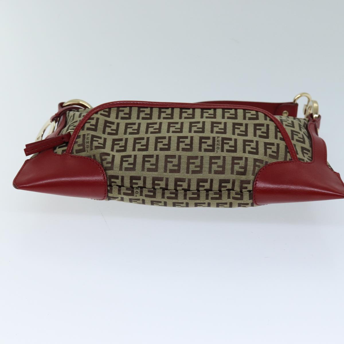 FENDI Zucchino Canvas Shoulder Bag Beige73133