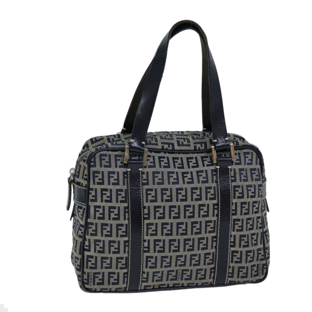 FENDI Zucchino Canvas Hand Bag Navy73134