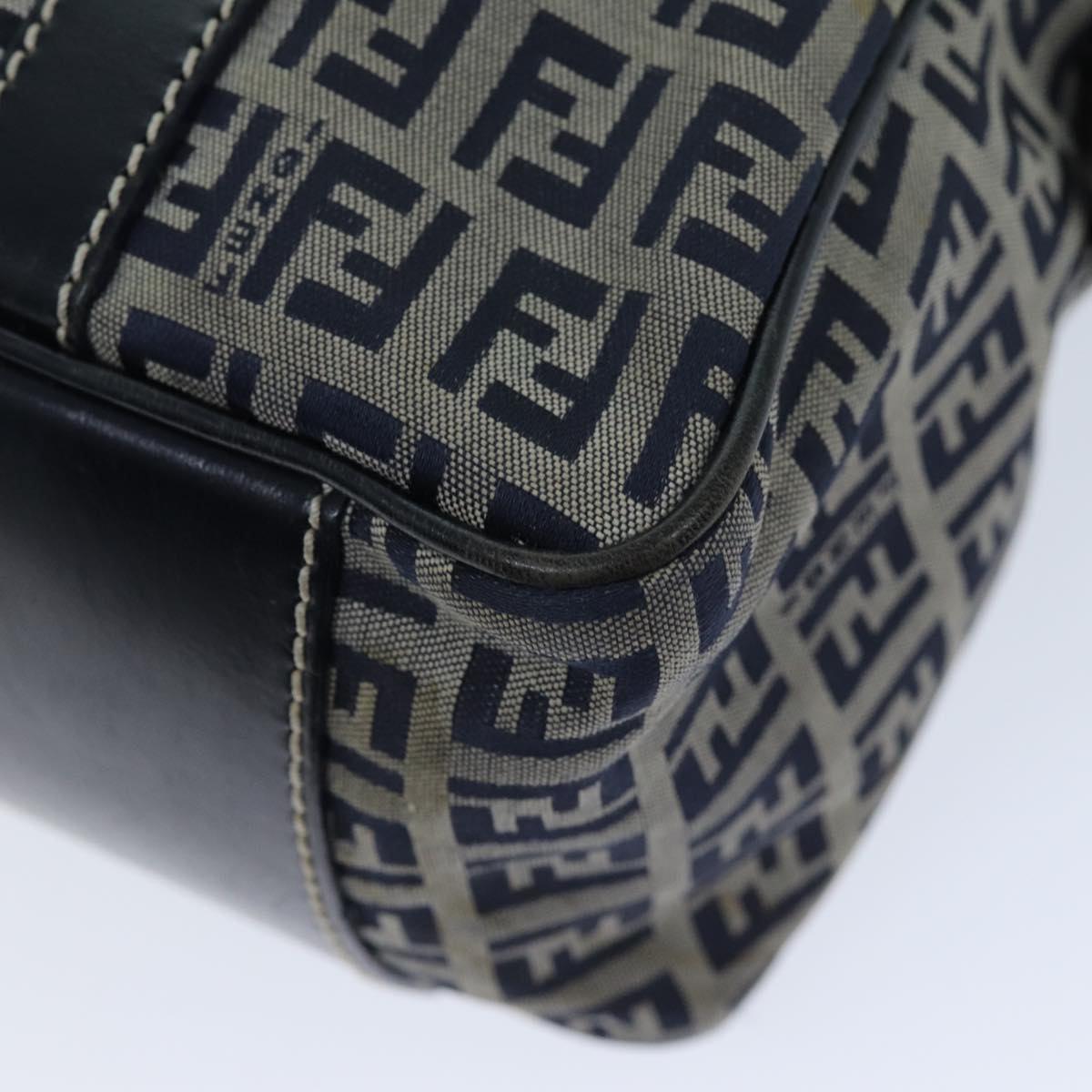 FENDI Zucchino Canvas Hand Bag Navy73134