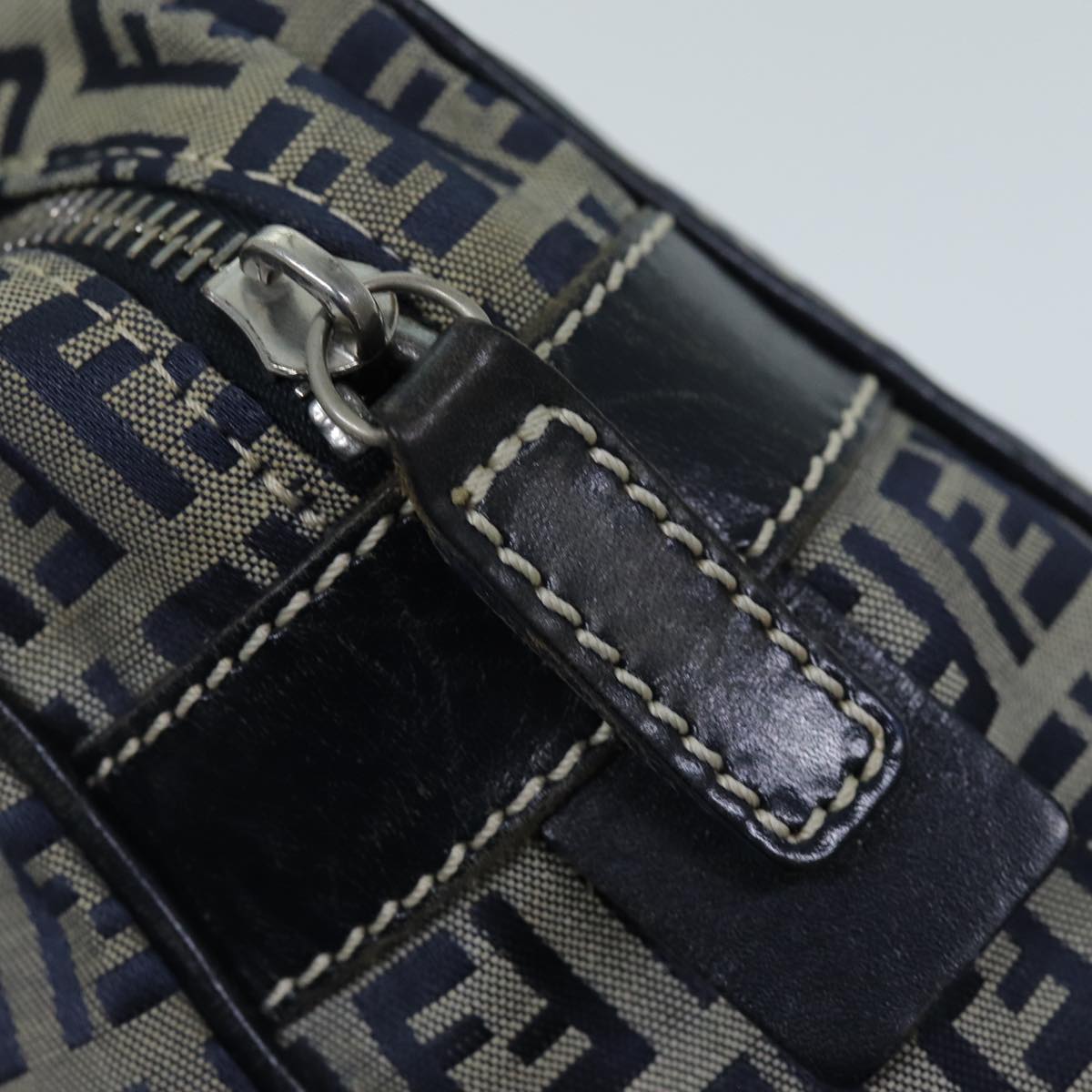 FENDI Zucchino Canvas Hand Bag Navy73134