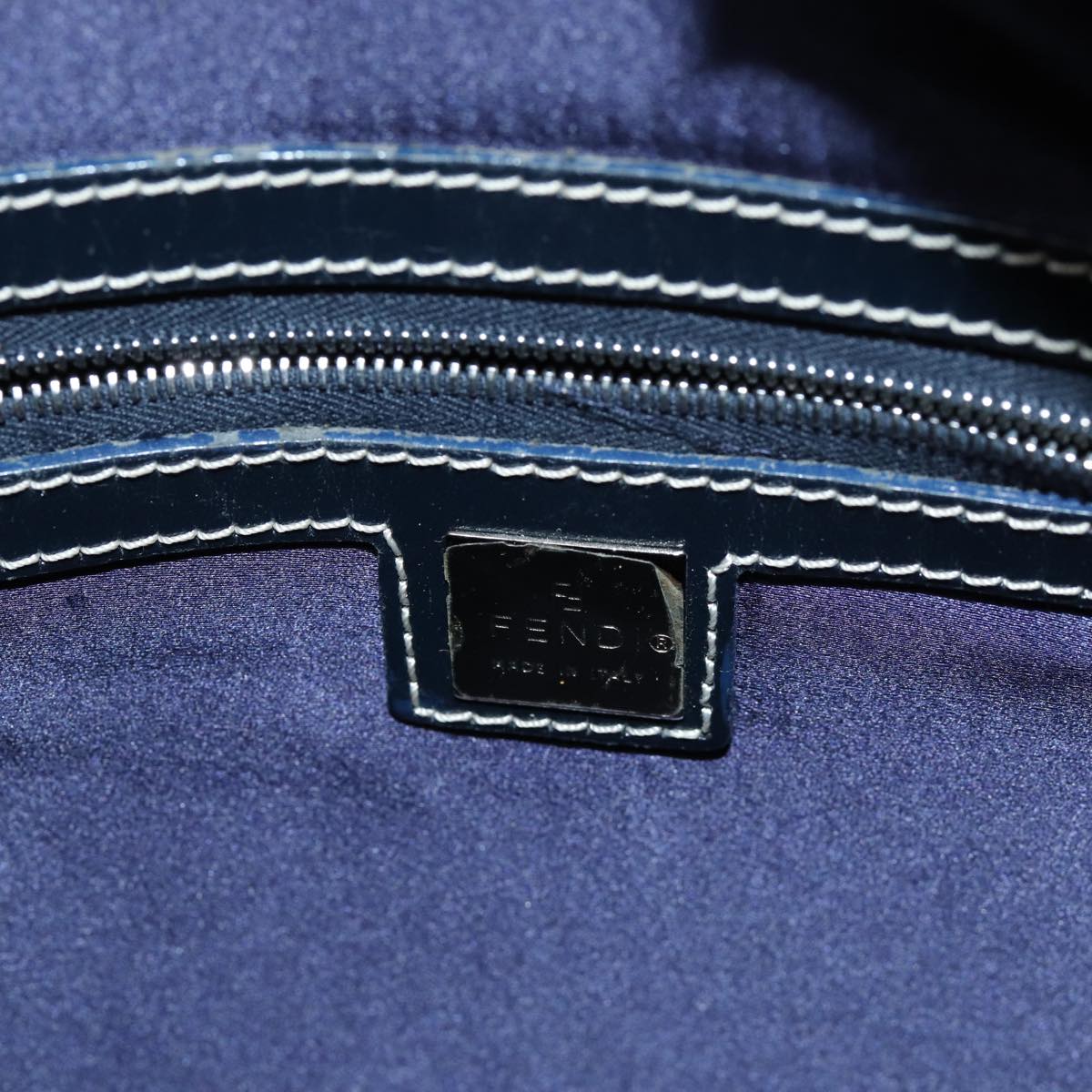 FENDI Zucchino Canvas Hand Bag Navy73134