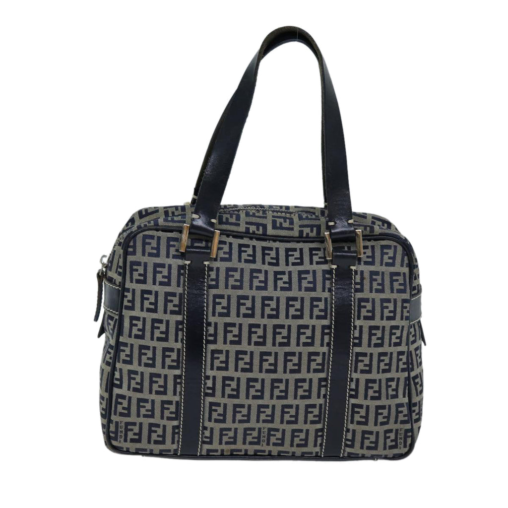 FENDI Zucchino Canvas Hand Bag Navy73134
