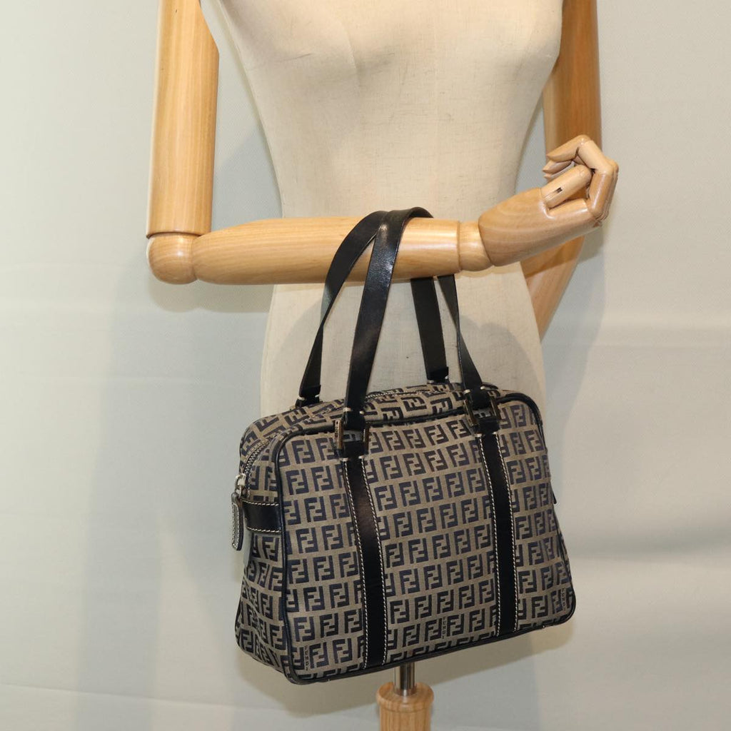 FENDI Zucchino Canvas Hand Bag Navy73134